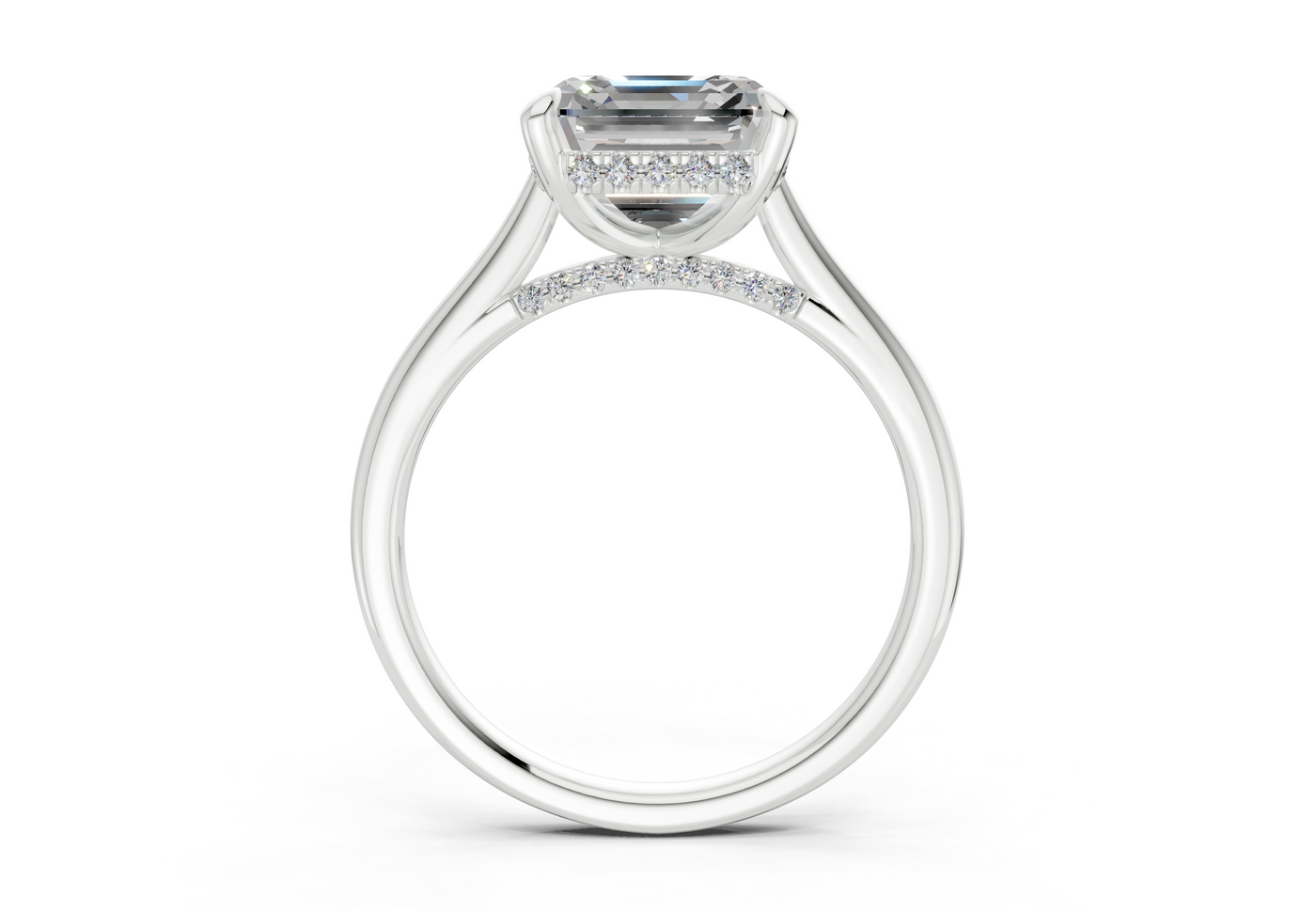 Piper Diamond Solitaire Asscher Cut 2.3mm Engagement Ring