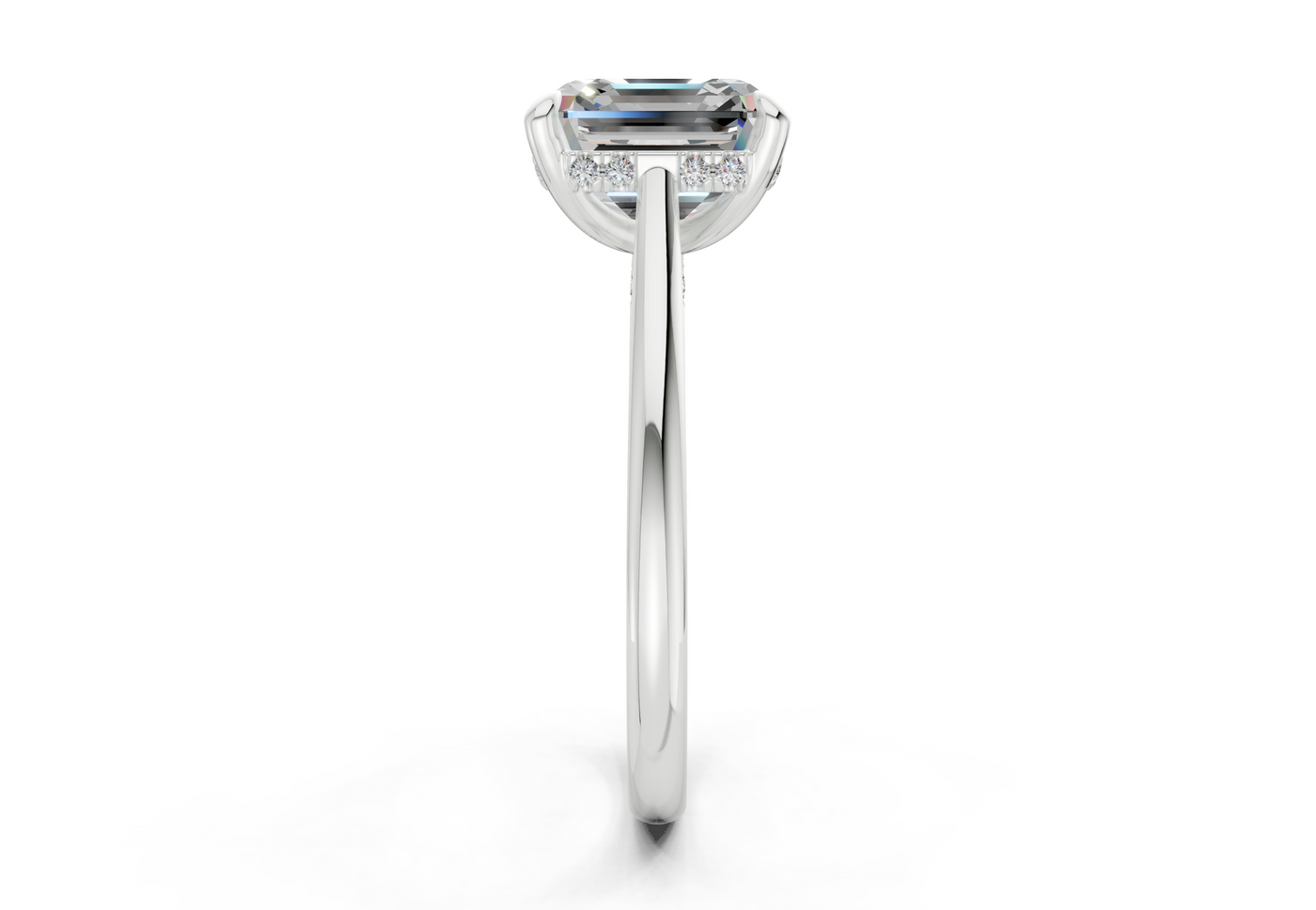 Piper Diamond Solitaire Asscher Cut 1.8mm Engagement Ring