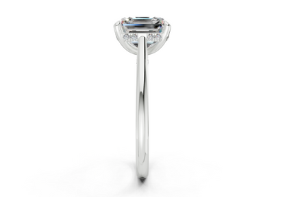 Piper Diamond Solitaire Asscher Cut 2mm Engagement Ring