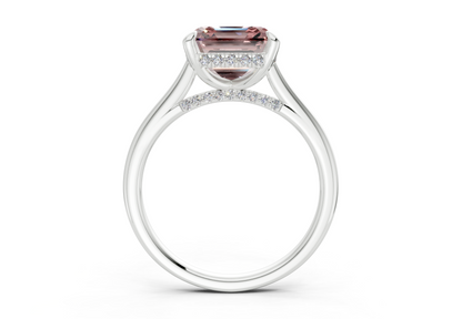 Piper Pink Diamond Solitaire Asscher Cut 2.3mm Engagement Ring