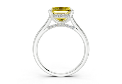 Piper Yellow Diamond Solitaire Asscher Cut 1.8mm Engagement Ring