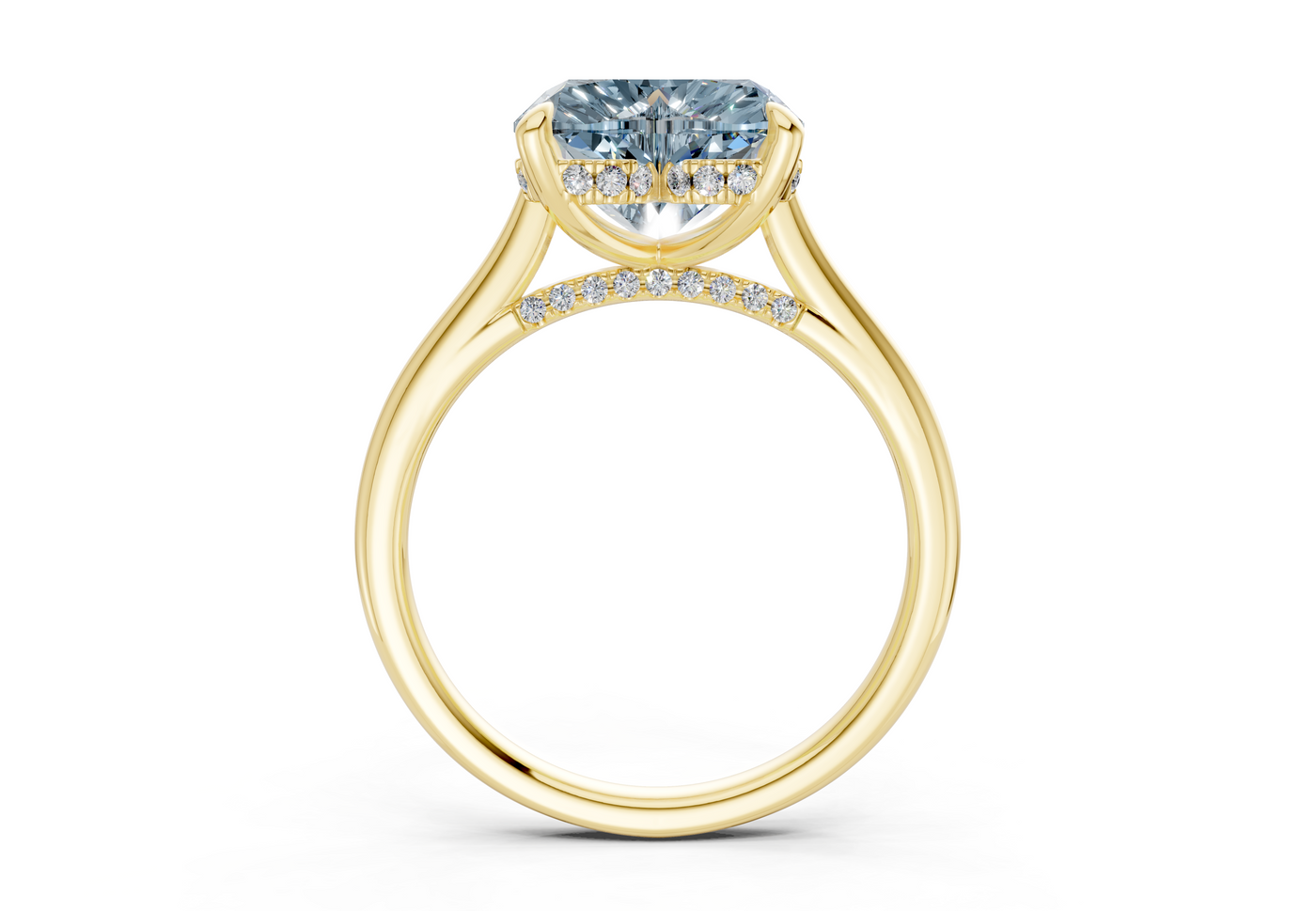 Piper Blue Diamond Solitaire Heart Cut 1.8mm Engagement Ring