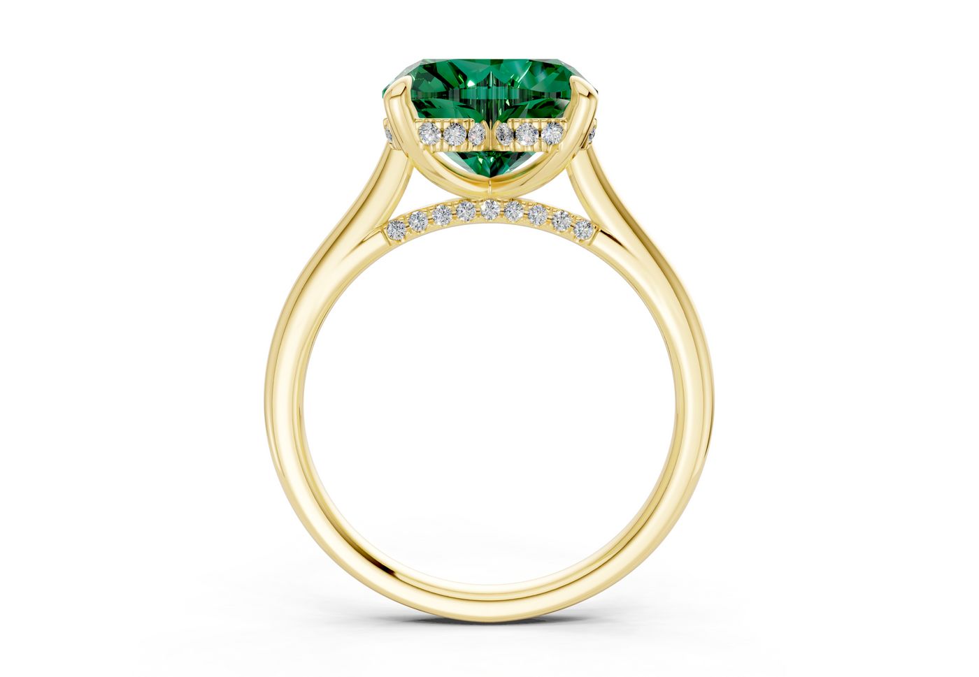 Piper Emerald Gemstone Solitaire Heart Cut 1.8mm Engagement Ring