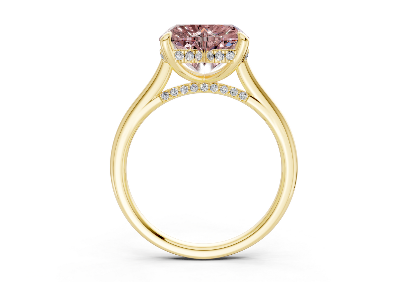 Piper Pink Diamond Solitaire Heart Cut 1.8mm Engagement Ring