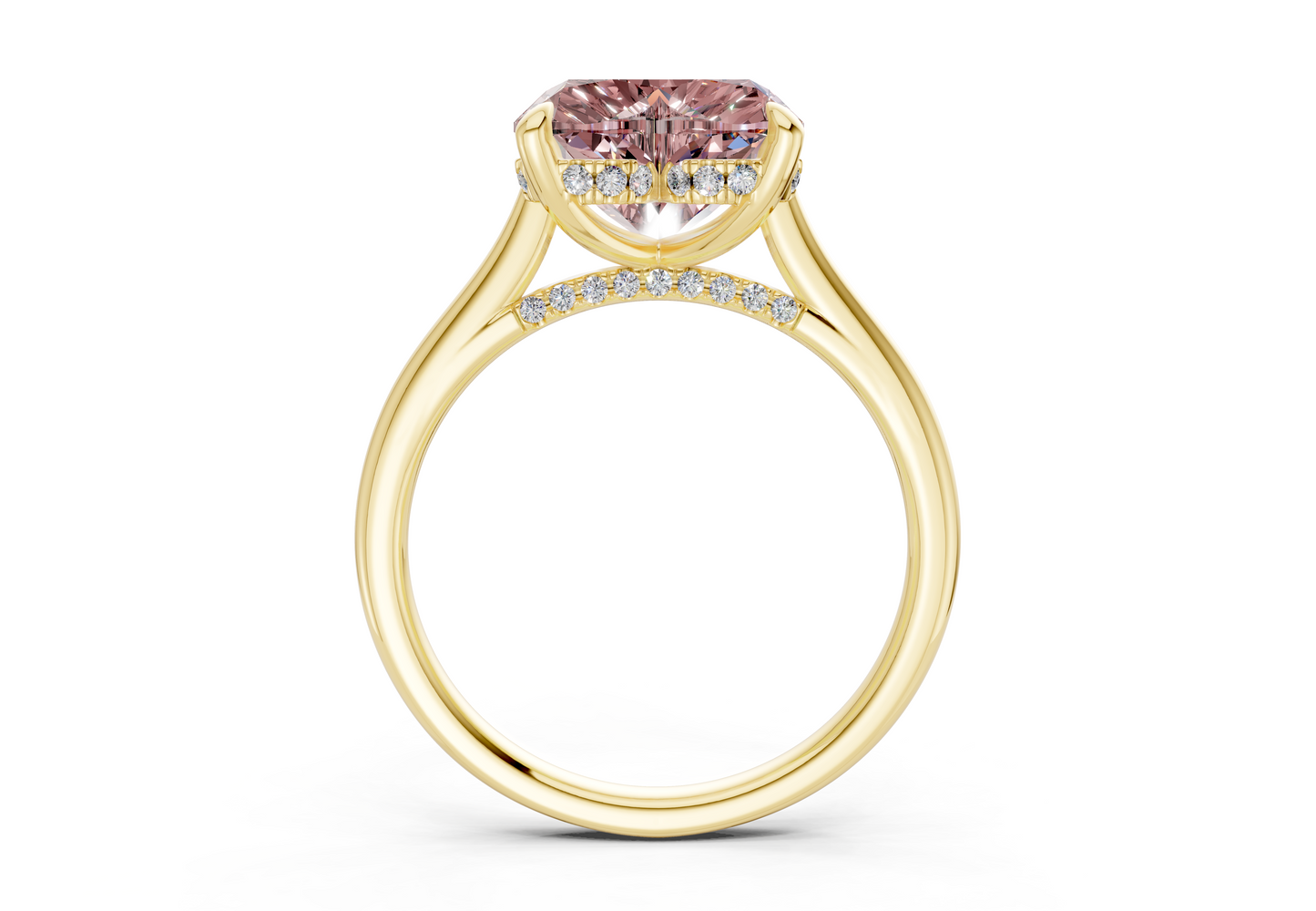 Piper Pink Diamond Solitaire Heart Cut 2.3mm Engagement Ring