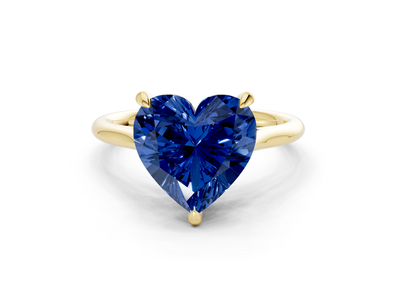 Piper Sapphire Gemstone Solitaire Heart Cut 1.8mm Engagement Ring