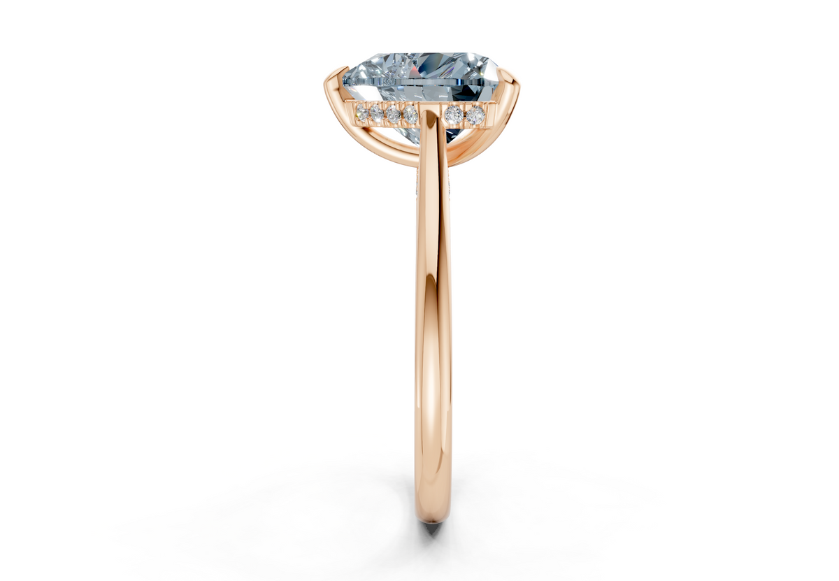 Piper Blue Diamond Solitaire Heart Cut 2mm Engagement Ring