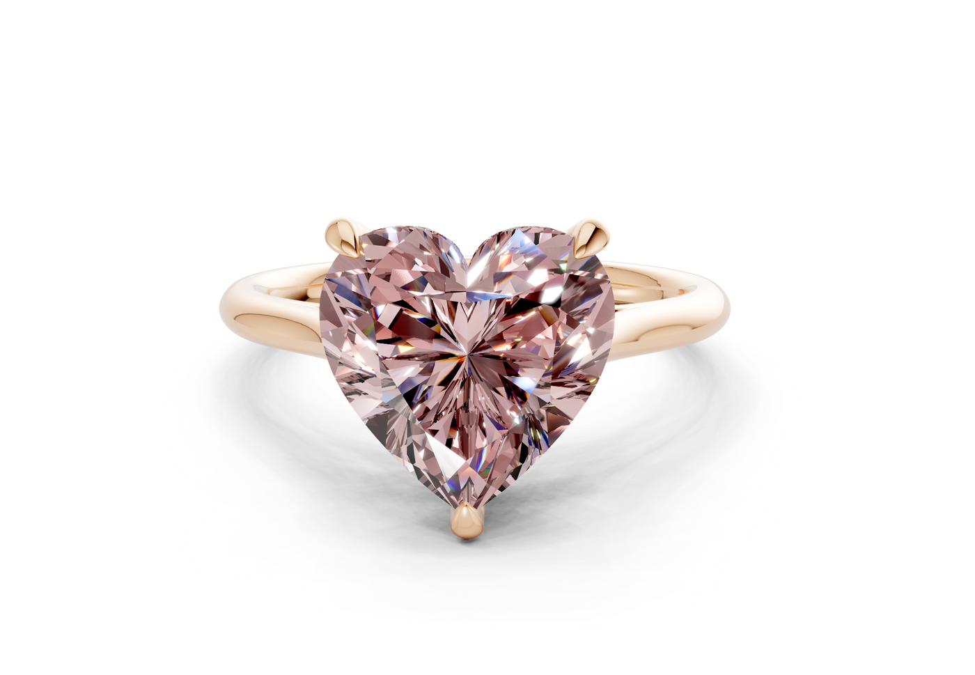Piper Pink Diamond Solitaire Heart Cut 1.8mm Engagement Ring