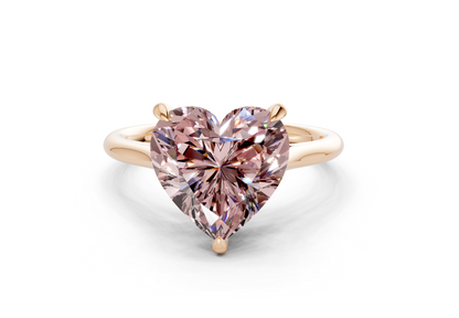 Piper Pink Diamond Solitaire Heart Cut 2.3mm Engagement Ring