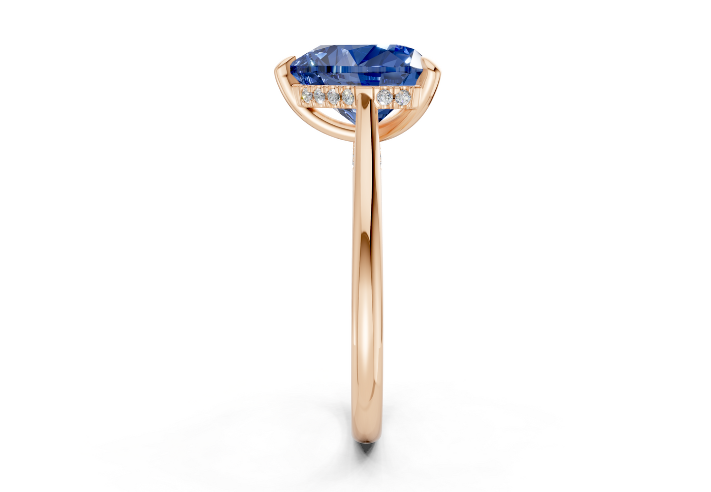 Piper Sapphire Gemstone Solitaire Heart Cut 1.8mm Engagement Ring