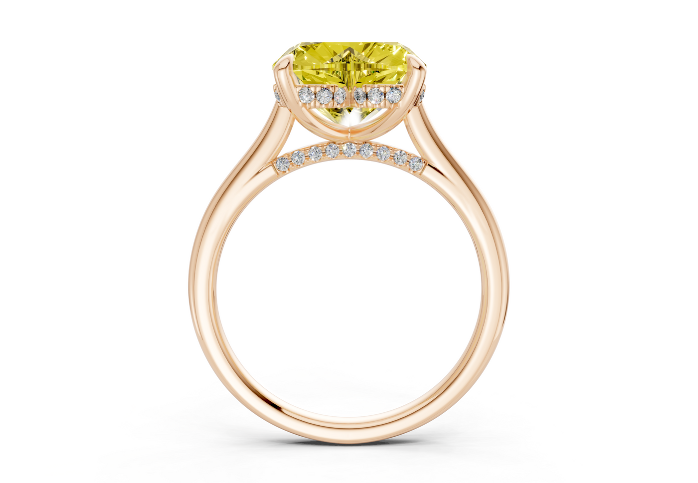 Piper Yellow Diamond Solitaire Heart Cut 1.8mm Engagement Ring