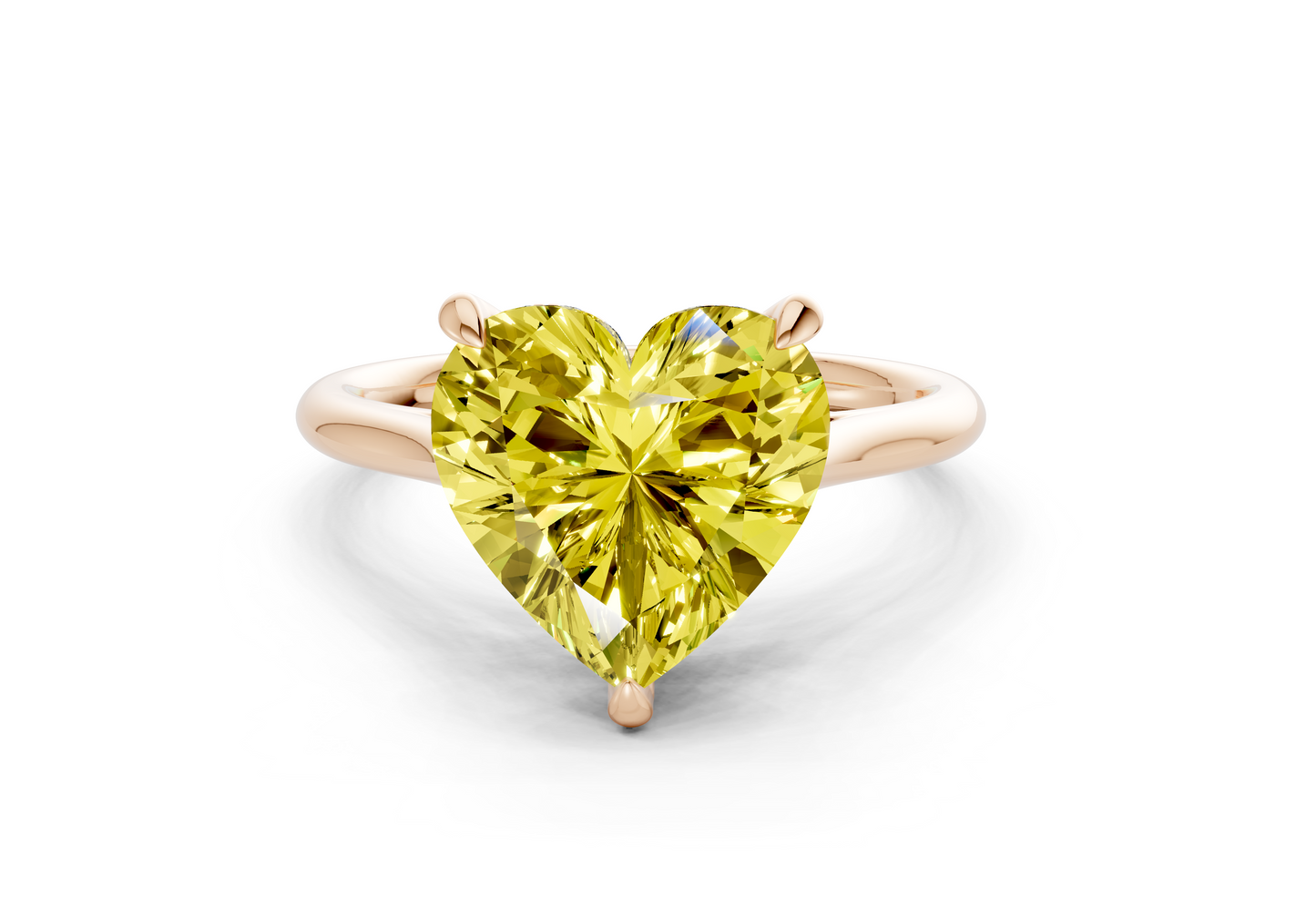 Piper Yellow Diamond Solitaire Heart Cut 2mm Engagement Ring