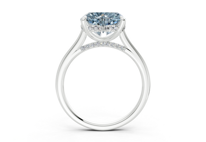 Piper Blue Diamond Solitaire Heart Cut 2.3mm Engagement Ring