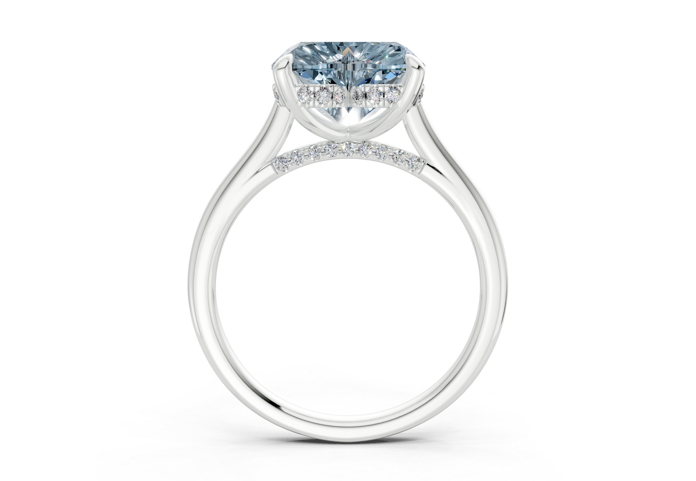 Piper Blue Diamond Solitaire Heart Cut 2mm Engagement Ring