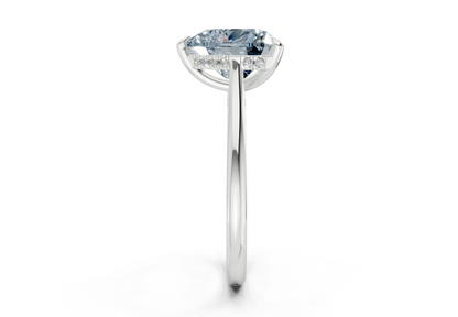Piper Blue Diamond Solitaire Heart Cut 2.3mm Engagement Ring