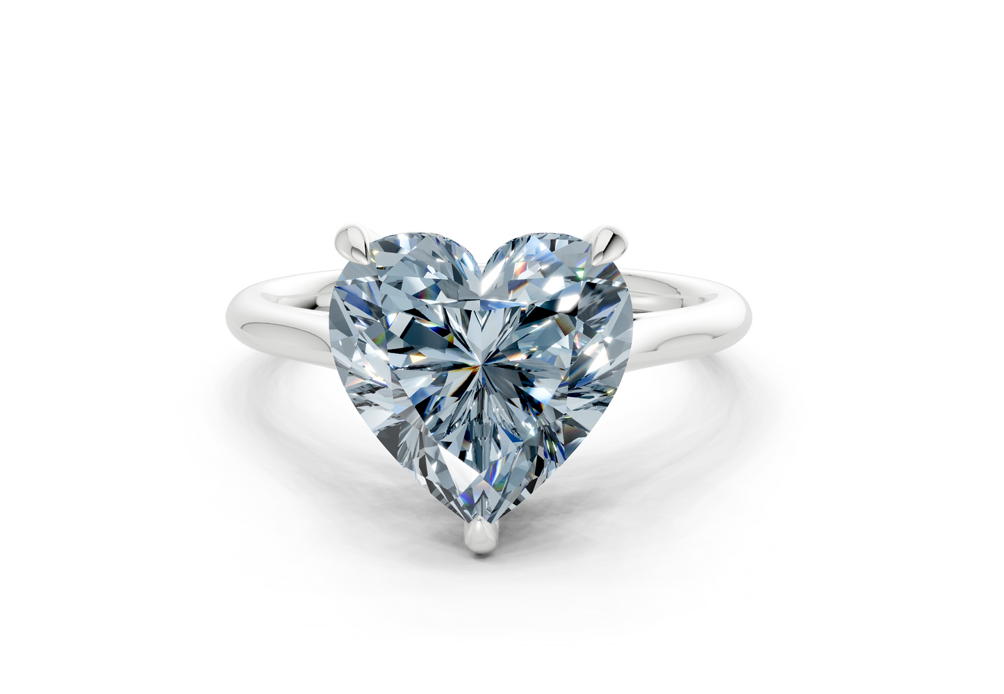 Piper Blue Diamond Solitaire Heart Cut 2.3mm Engagement Ring