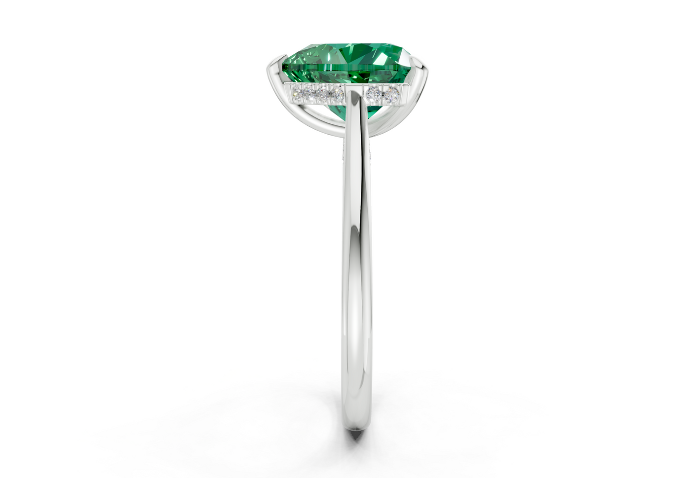 Piper Emerald Gemstone Solitaire Heart Cut 1.8mm Engagement Ring
