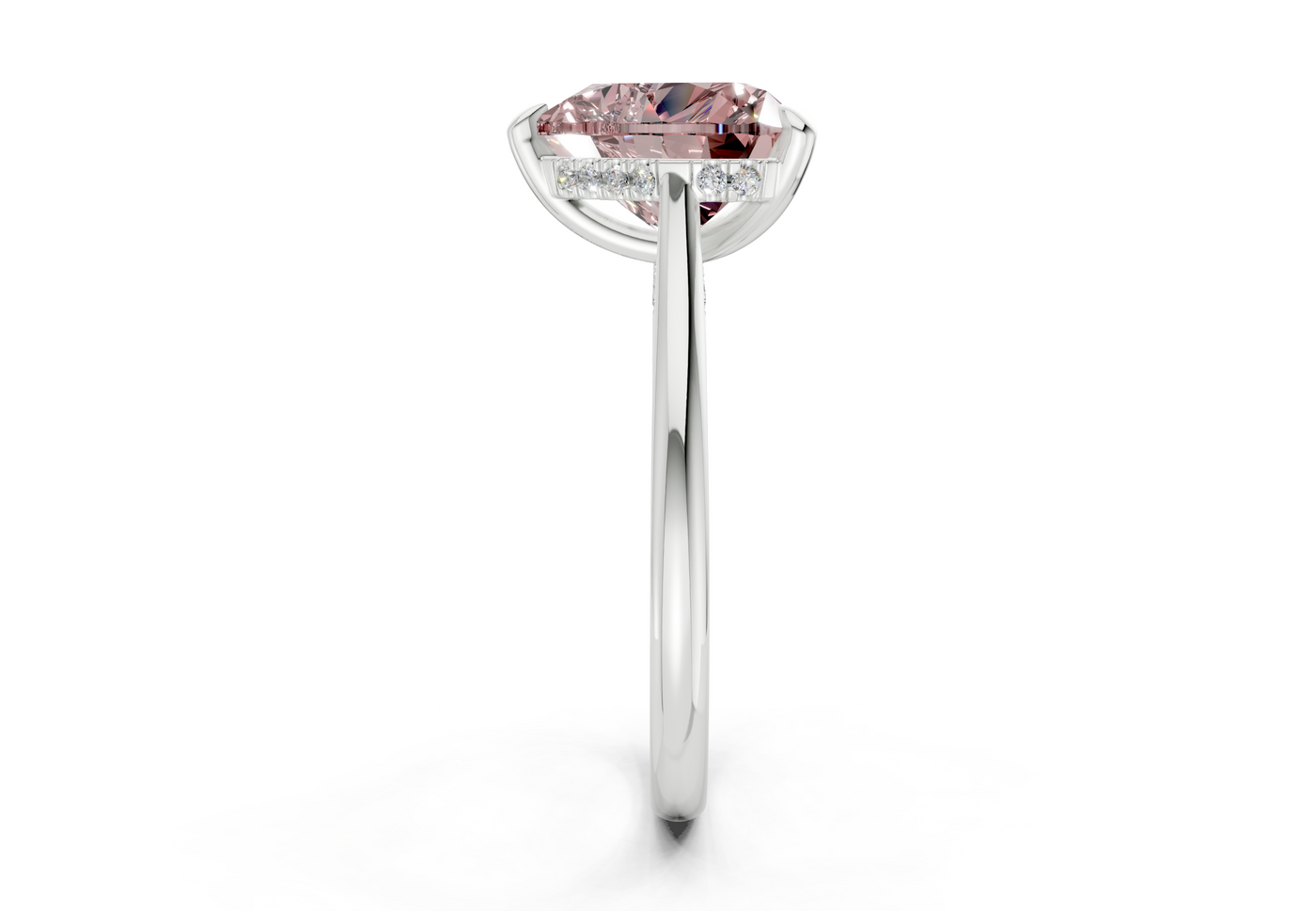Piper Pink Diamond Solitaire Heart Cut 1.8mm Engagement Ring
