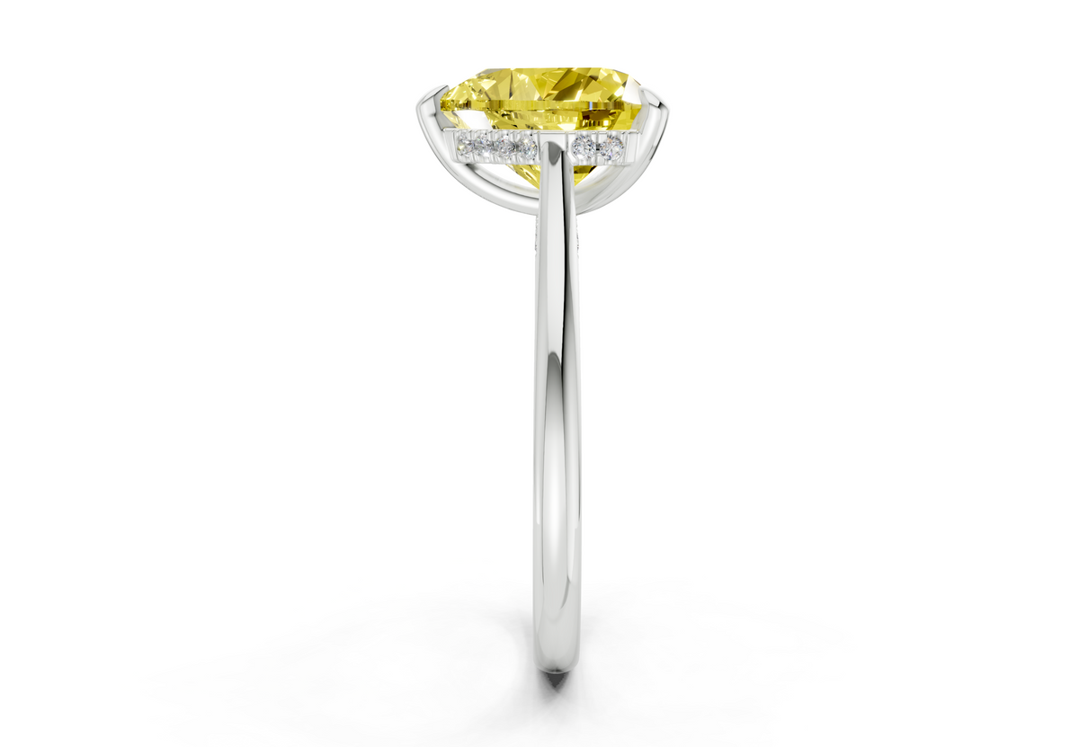 Piper Yellow Diamond Solitaire Heart Cut 1.8mm Engagement Ring