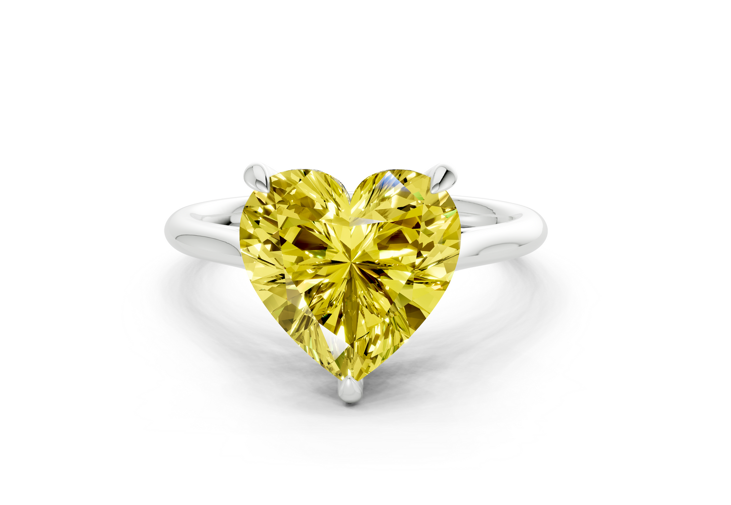 Piper Yellow Diamond Solitaire Heart Cut 2mm Engagement Ring