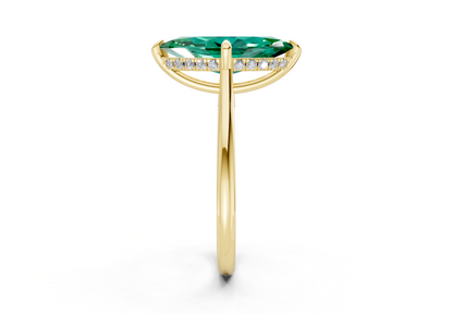 Piper Emerald Gemstone Solitaire Marquise Cut 2.2mm Engagement Ring