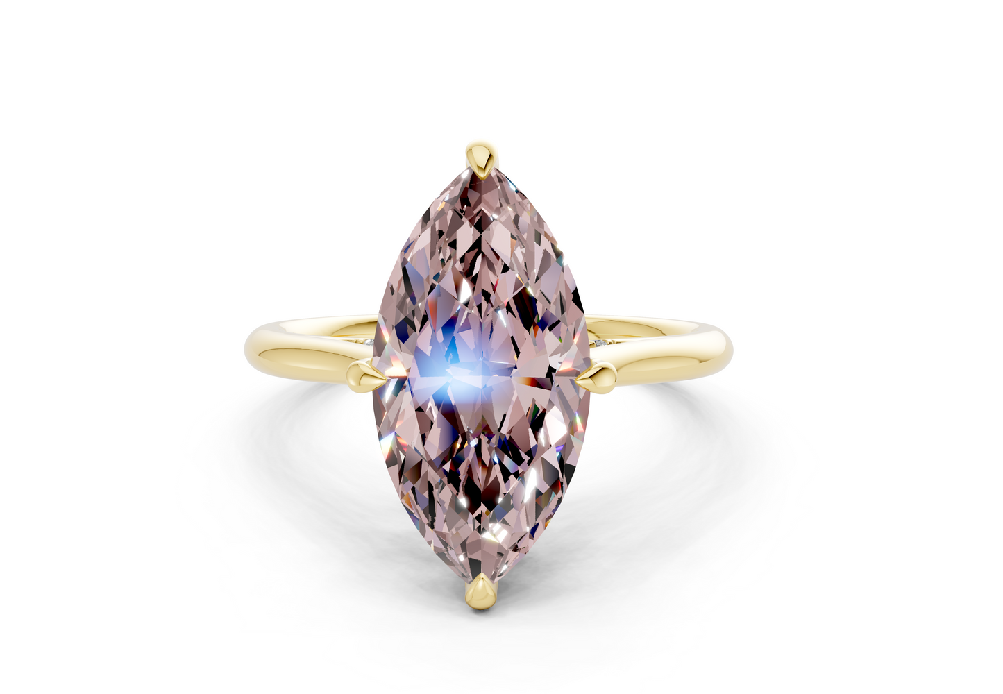 Piper Pink Diamond Solitaire Marquise Cut 2mm Engagement Ring