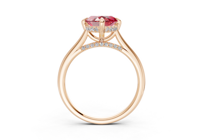 Piper Ruby Gemstone Solitaire Marquise Cut 2.2mm Engagement Ring