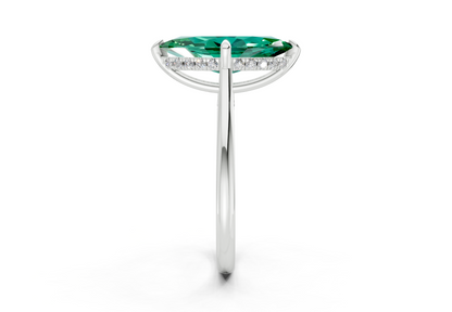 Piper Emerald Gemstone Solitaire Marquise Cut 2.2mm Engagement Ring