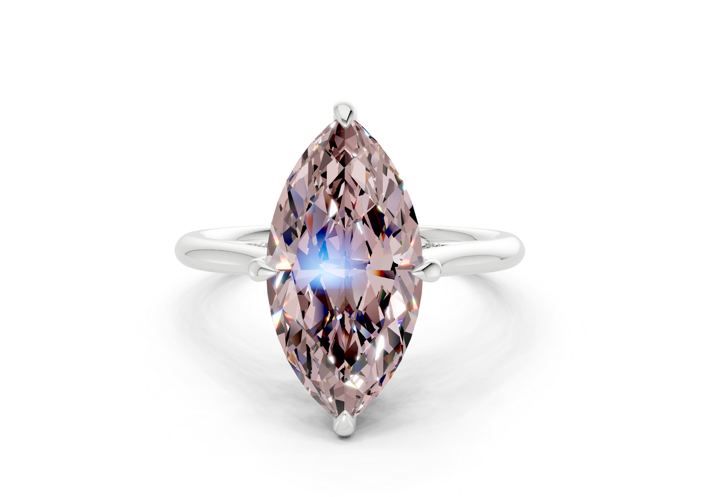 Piper Pink Diamond Solitaire Marquise Cut 2.2mm Engagement Ring