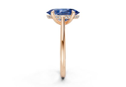 Piper Sapphire Gemstone Solitaire Oval Cut 2.3mm Engagement Ring
