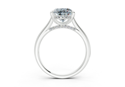 Piper Blue Diamond Solitaire Oval Cut 2.3mm Engagement Ring