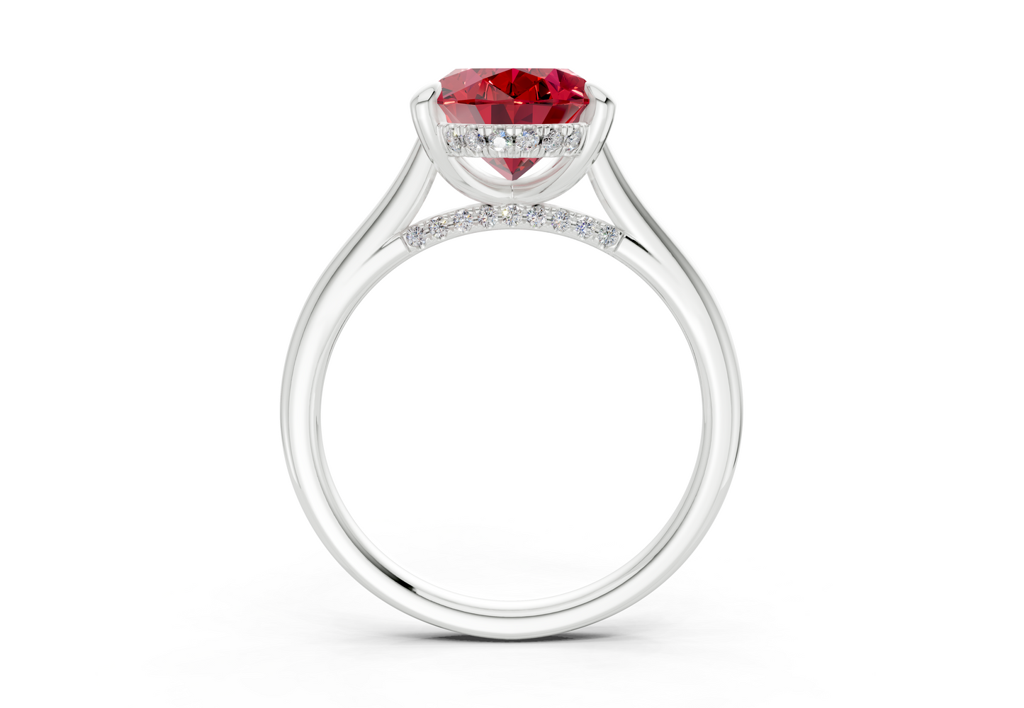Piper Ruby Gemstone Solitaire Oval Cut 1.8mm Engagement Ring