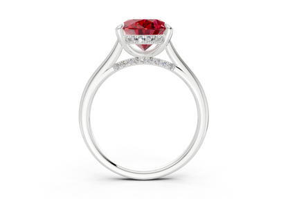 Piper Ruby Gemstone Solitaire Oval Cut 1.8mm Engagement Ring