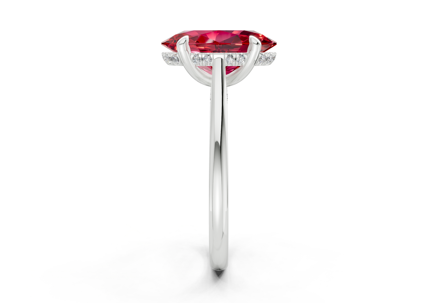 Piper Ruby Gemstone Solitaire Oval Cut 2.3mm Engagement Ring