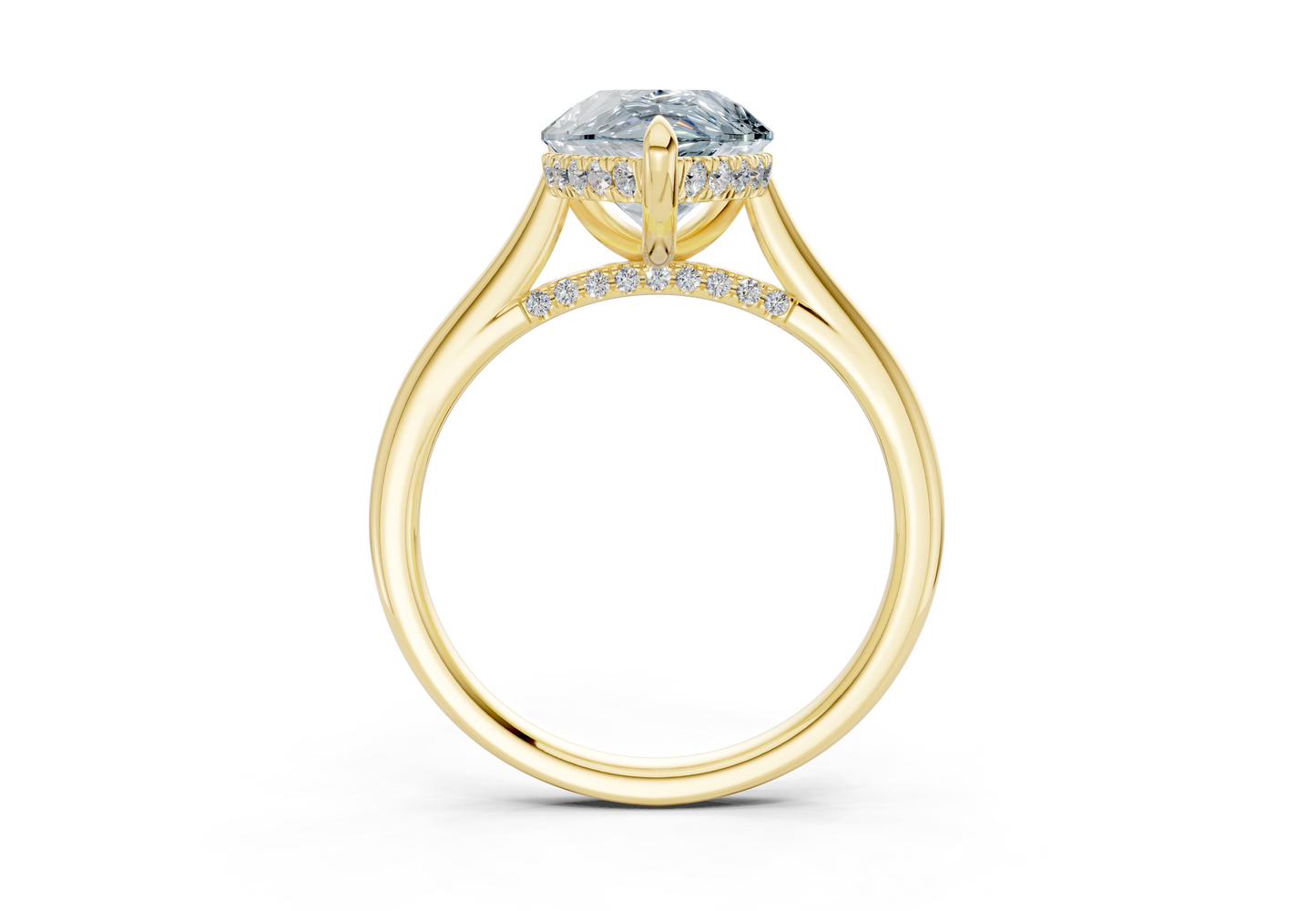 Piper Blue Diamond Solitaire Pear Cut 2mm Engagement Ring