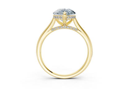 Piper Blue Diamond Solitaire Pear Cut 2mm Engagement Ring