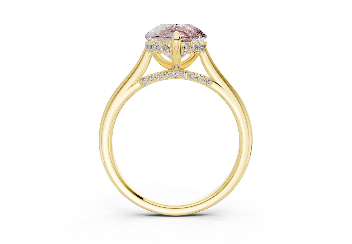 Piper Pink Diamond Solitaire Pear Cut 2mm Engagement Ring