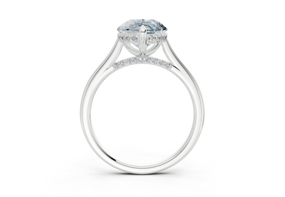 Piper Blue Diamond Solitaire Pear Cut 2mm Engagement Ring