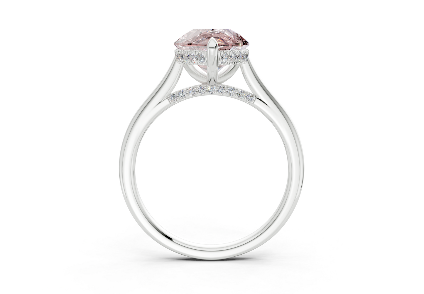 Piper Pink Diamond Solitaire Pear Cut 2mm Engagement Ring