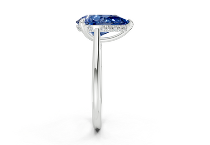 Piper Sapphire Gemstone Solitaire Pear Cut 2mm Engagement Ring