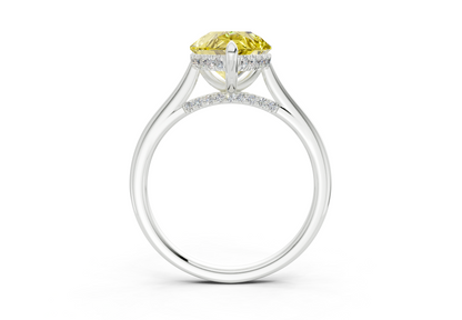 Piper Yellow Diamond Solitaire Pear Cut 2.3mm Engagement Ring