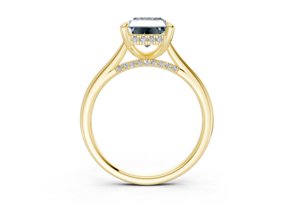 Piper Blue Diamond Solitaire Radiant Cut 2mm Engagement Ring