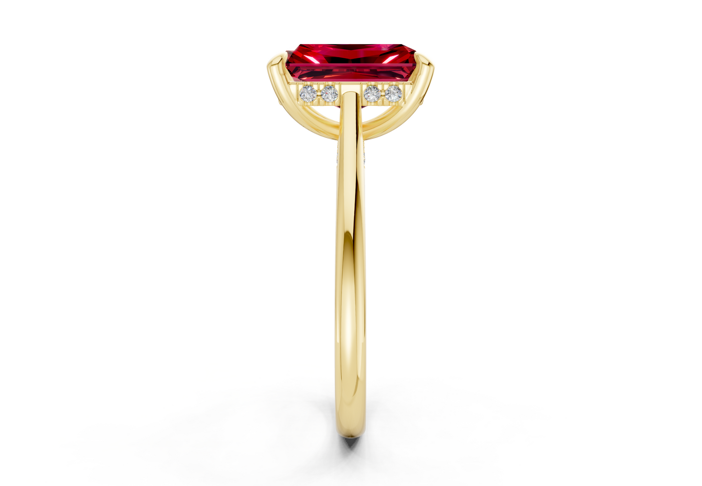 Piper Ruby Gemstone Solitaire Radiant Cut 2mm Engagement Ring