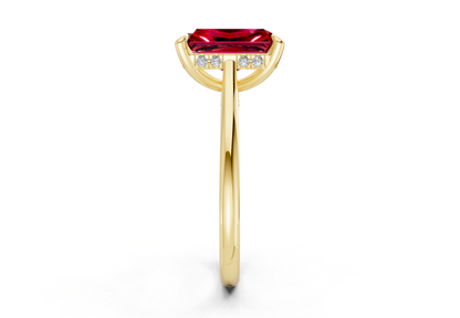 Piper Ruby Gemstone Solitaire Radiant Cut 2mm Engagement Ring