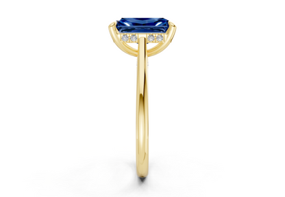 Piper Sapphire Gemstone Solitaire Radiant Cut 1.8mm Engagement Ring