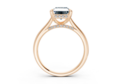 Piper Blue Diamond Solitaire Radiant Cut 2mm Engagement Ring