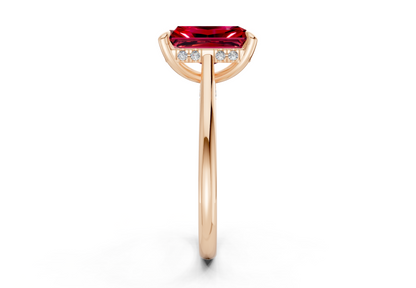 Piper Ruby Gemstone Solitaire Radiant Cut 2mm Engagement Ring