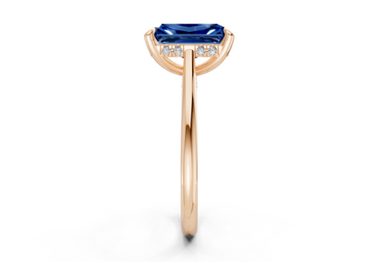 Piper Sapphire Gemstone Solitaire Radiant Cut 1.8mm Engagement Ring