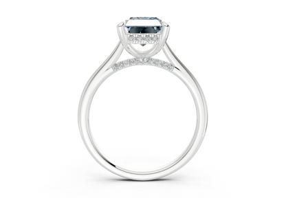 Piper Blue Diamond Solitaire Radiant Cut 2mm Engagement Ring