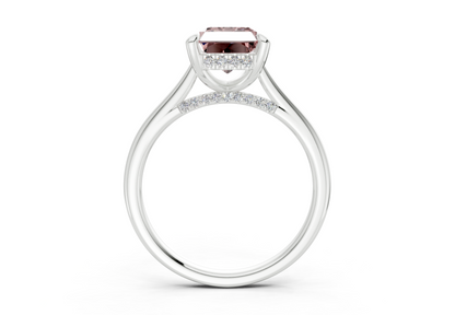 Piper Pink Diamond Solitaire Radiant Cut 2.2mm Engagement Ring